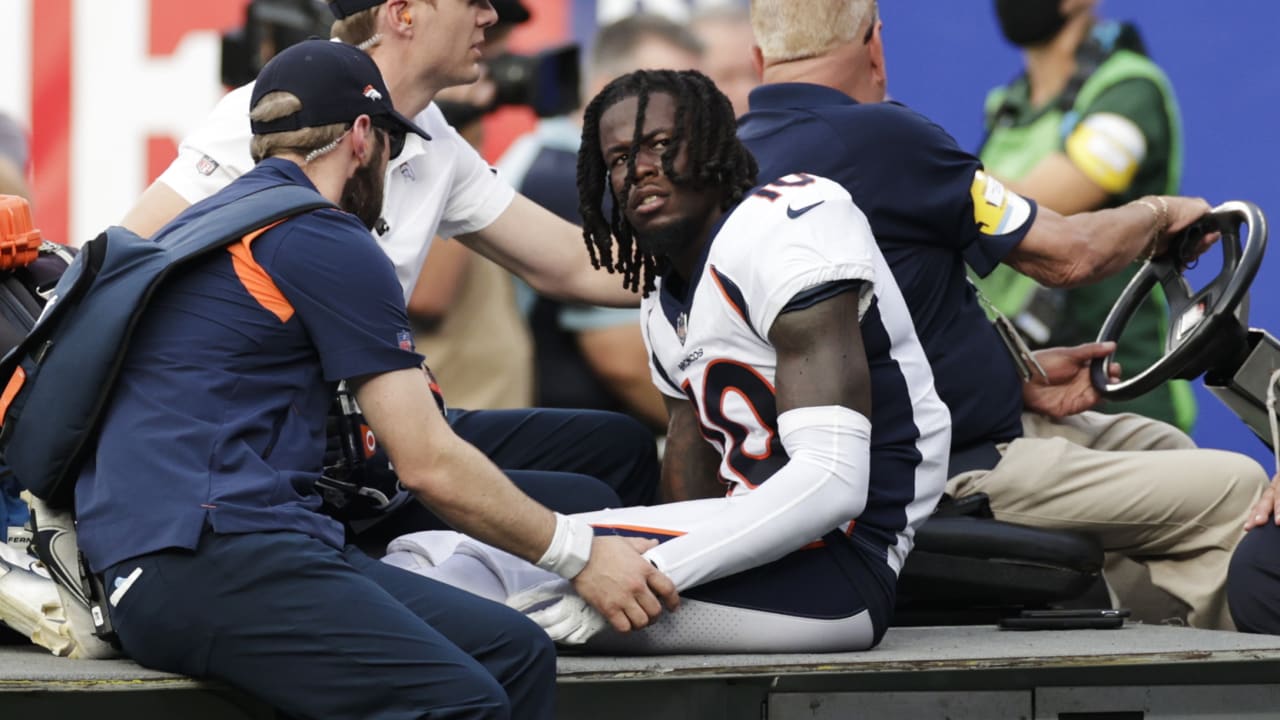 Jerry Jeudy exits Broncos vs. Titans game after injuring ankle on Denver's  first play