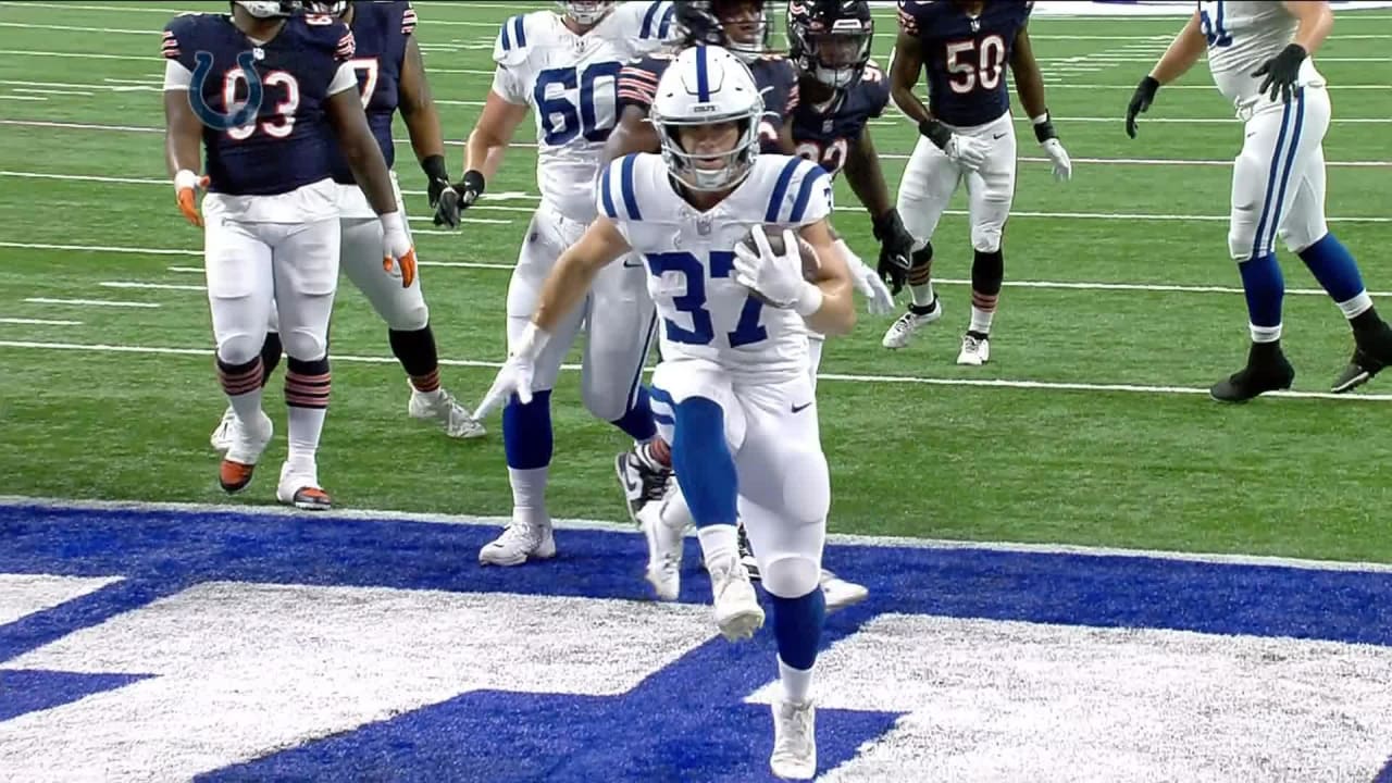 Indianapolis Colts running back Jake Funk (37) runs with the ball