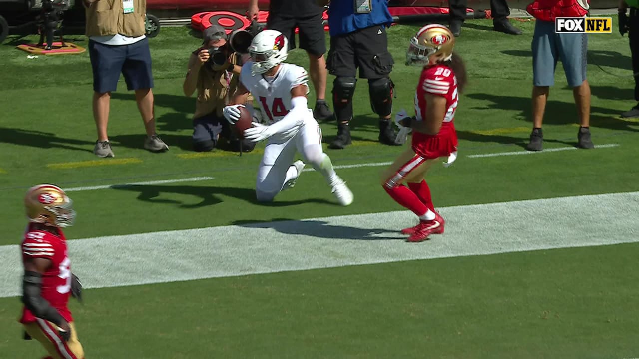 WATCH: Cardinals WR Michael Wilson scores 1st NFL TD vs. 49ers