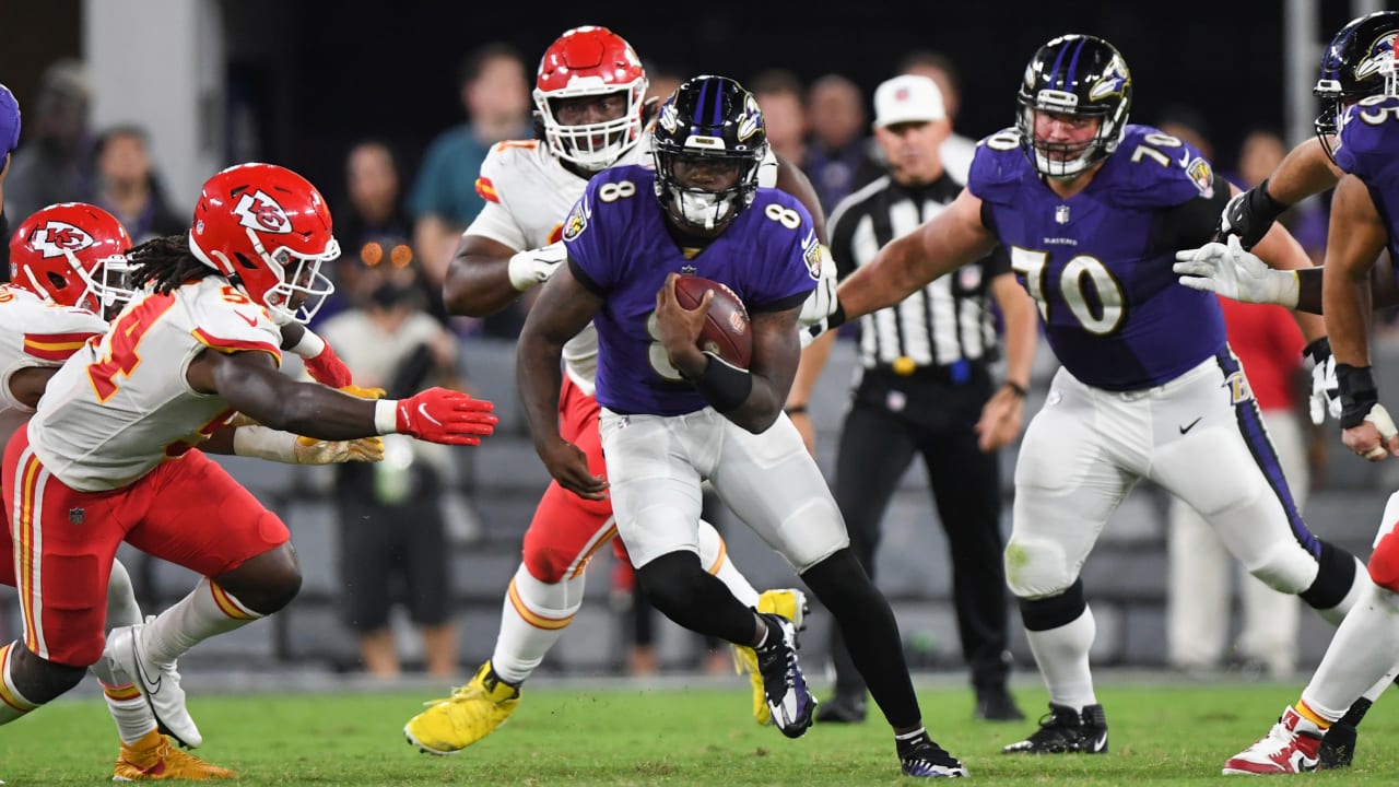 Lamar Jackson Baltimore Ravens Unsigned Touchdown Flip Photograph