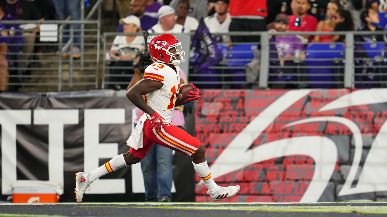 Kansas City Chiefs wide receiver Byron Pringle turns on the jets for a