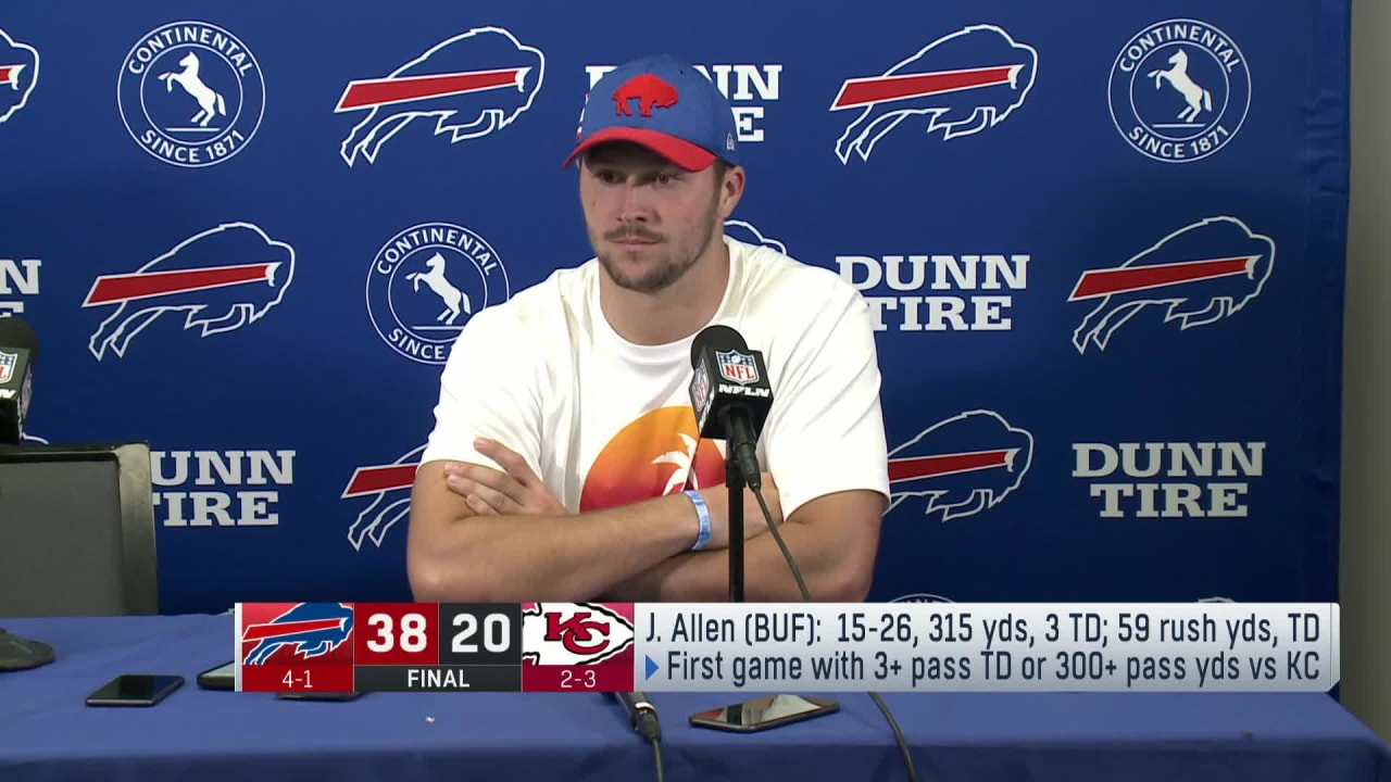 Buffalo Bills quarterback Josh Allen reacts to 'SNF' win over the