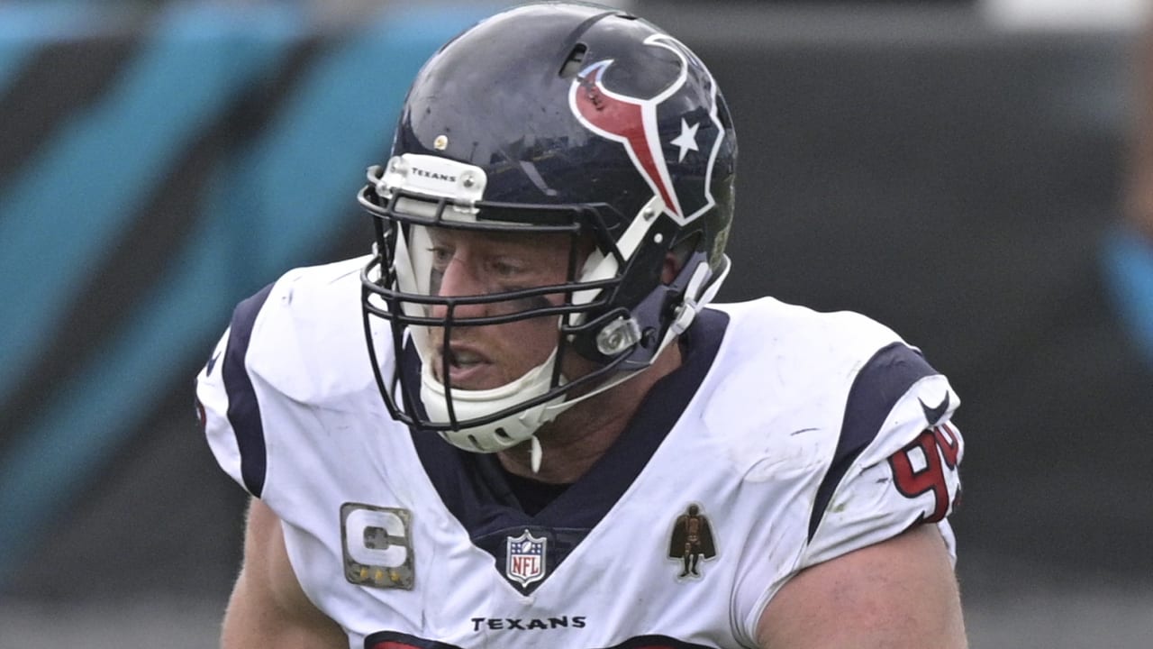 Houston Texans defensive end J.J. Watt records his 100th
