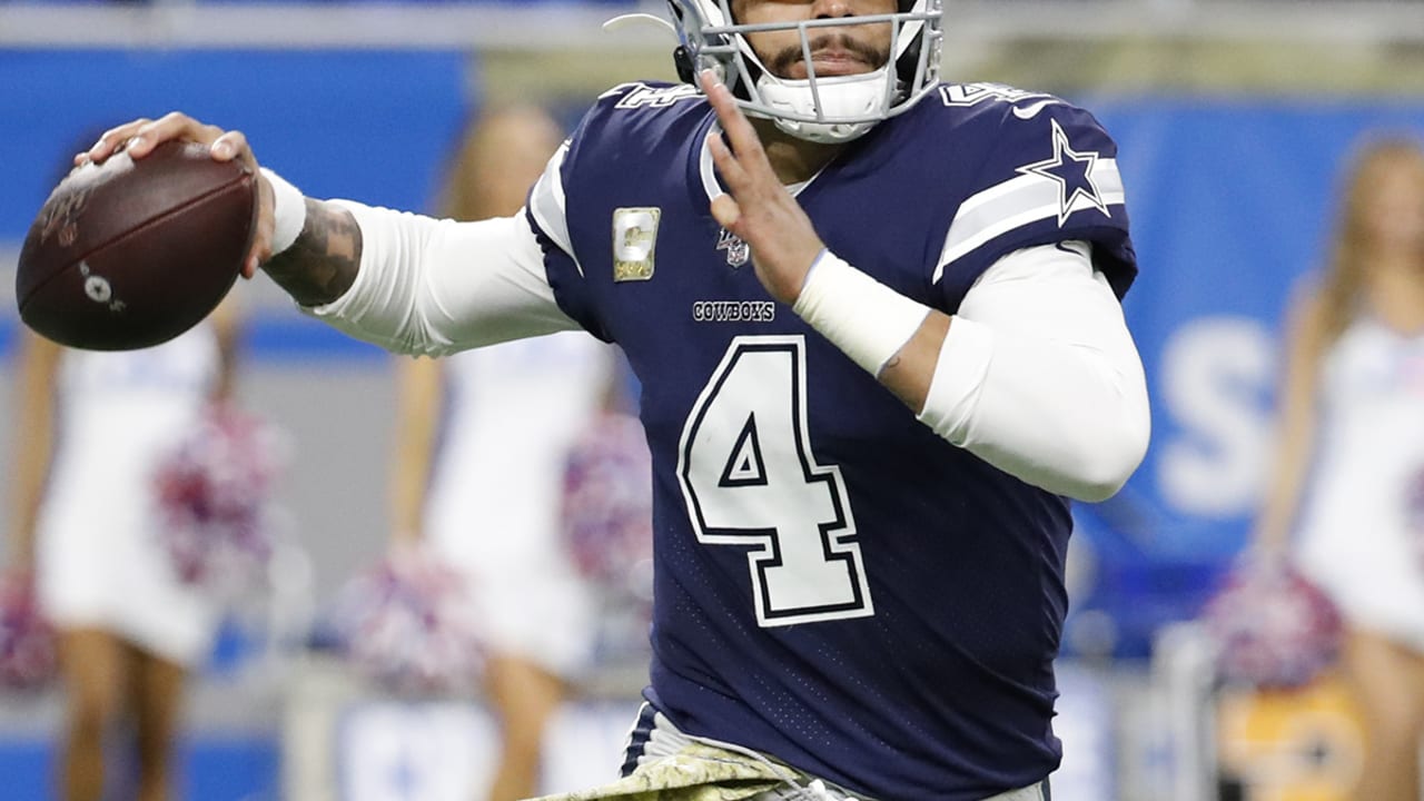 Cowboys get huge day from Prescott, beat Lions 35-27