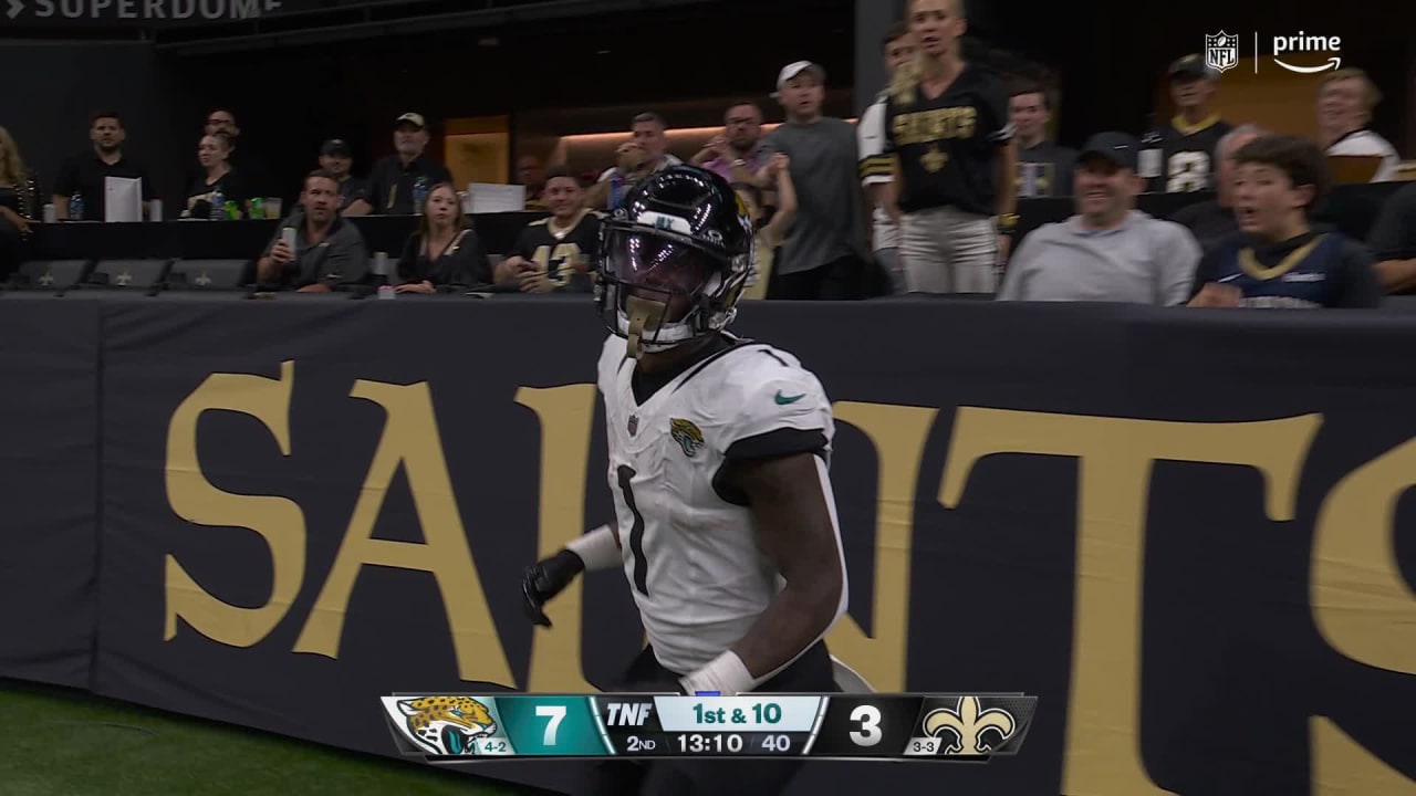 Jaguars RB Travis Etienne scores his first NFL touchdown vs. the Giants