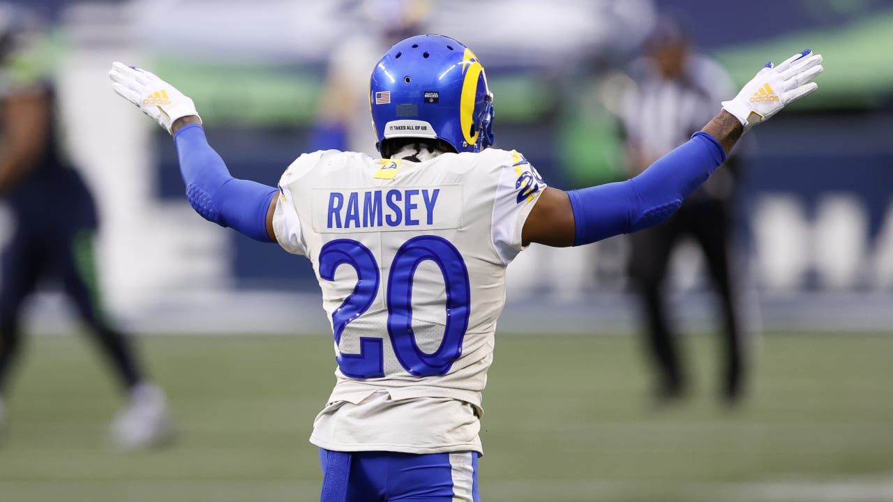 Los Angeles Rams cornerback Jalen Ramsey blankets Seattle Seahawks