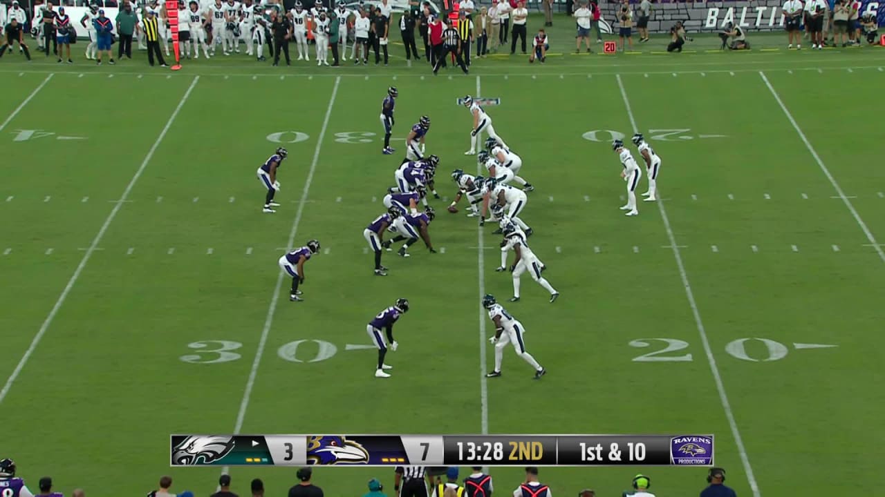 Philadelphia Eagles quarterback Tanner McKee's first preseason pass is