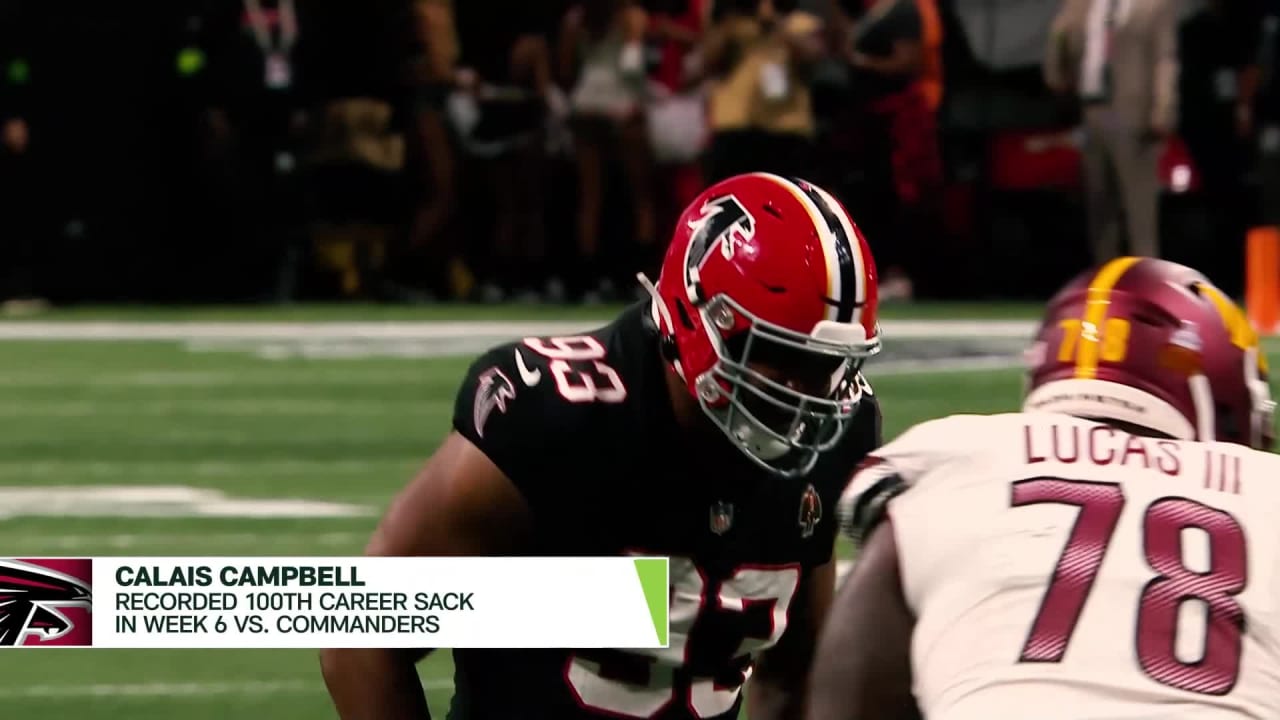 Numbers behind Atlanta Falcons Calais Campbell's 100th career sack