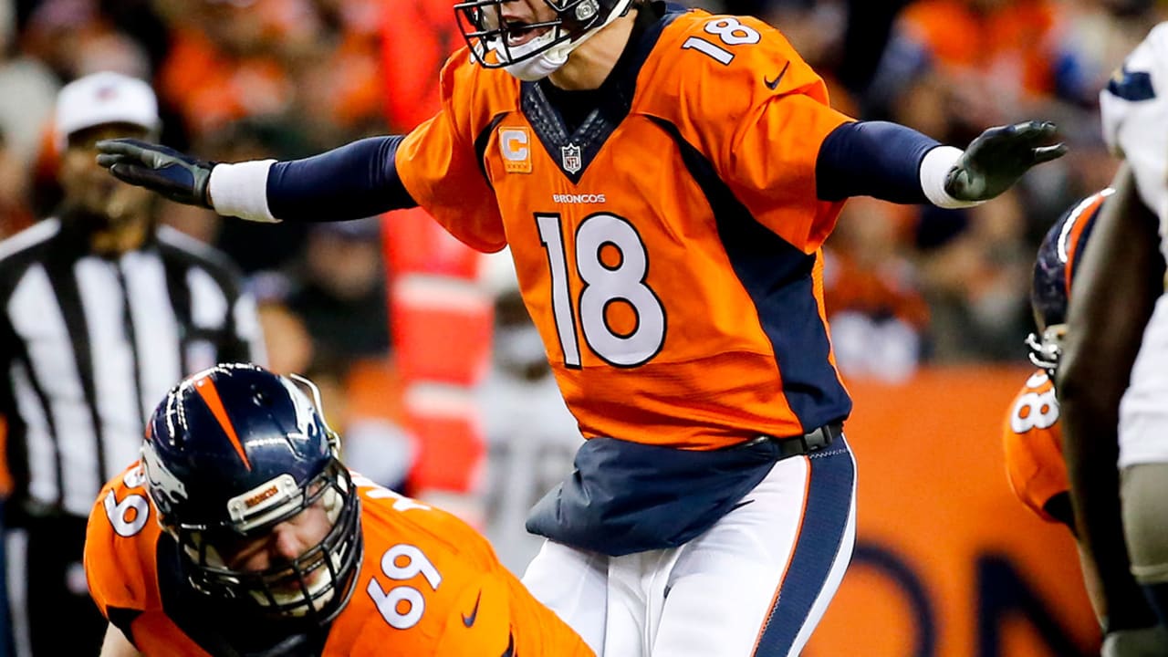 Denver Broncos tight end Owen Daniels and quarterback Peyton