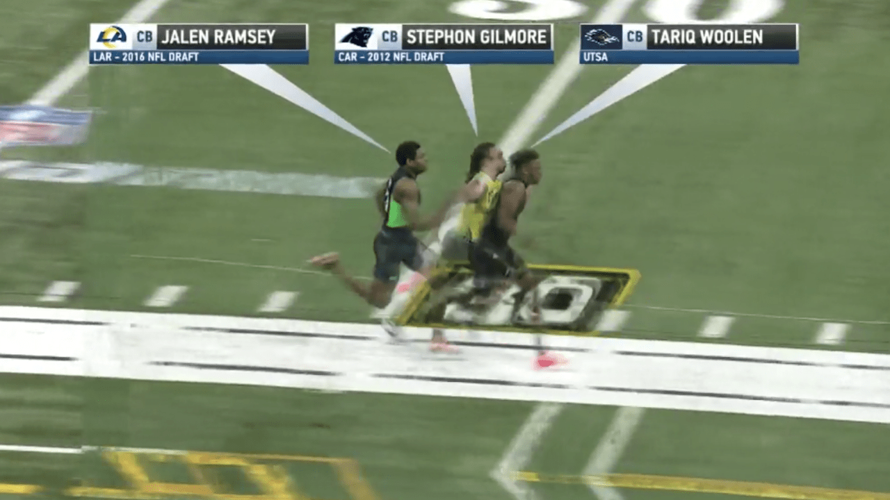 Tariq Woolen Edges Out Jalen Ramsey, Stephon Gilmore In 40-yard Dash  Simulcam