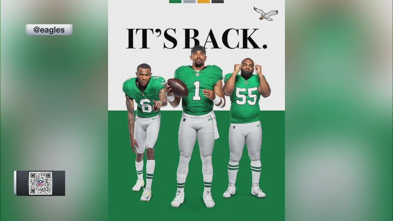 Philadelphia Eagles to Wear Kelly Green Uniforms for Two Games