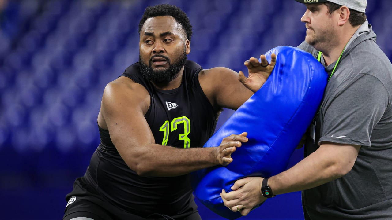 TCU OL Obinna Eze 2022 NFL Scouting Combine workout