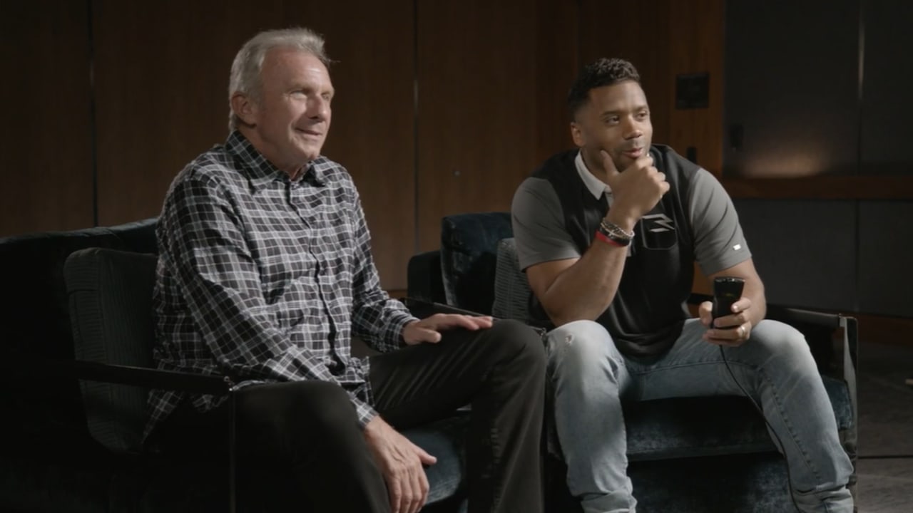 Denver Broncos quarterback Russell Wilson & Hall of Fame QB Joe Montana