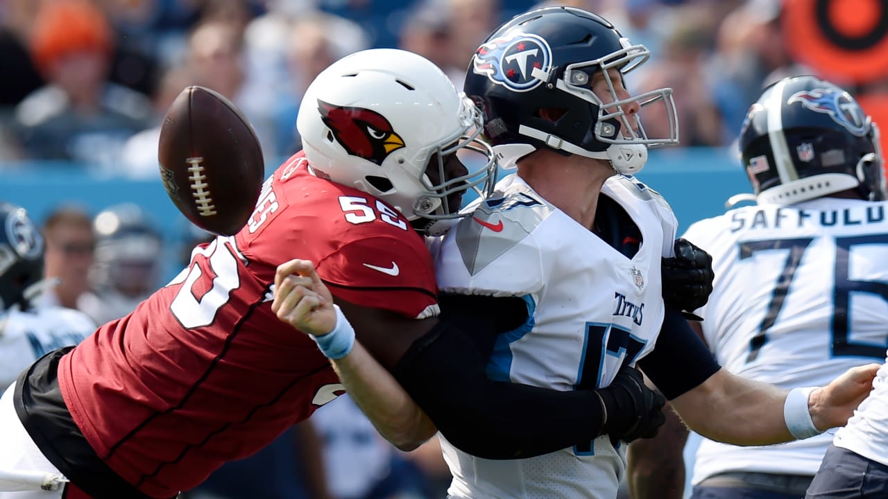 Cardinals' Jones gets 5 sacks in 1st game since trade request