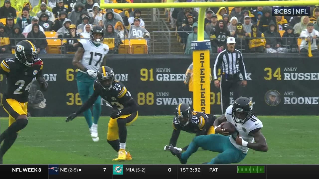 Jacksonville Jaguars quarterback Trevor Lawrence's 26yard laser to