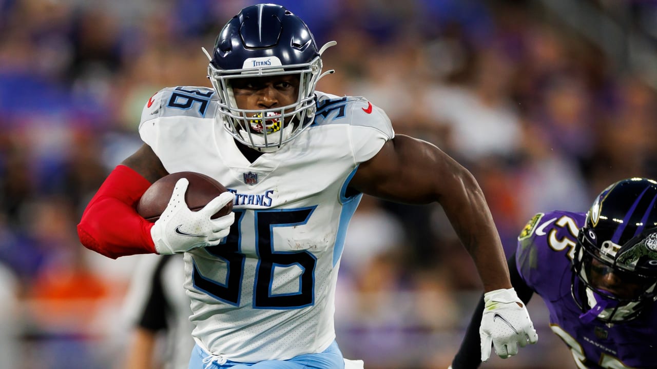 Tennessee Titans running back Julius Chestnut (36) carries the ball up  field during the second half of an NFL football game against the Minnesota  Vikings, Saturday, Aug. 19, 2023, in Minneapolis. (AP