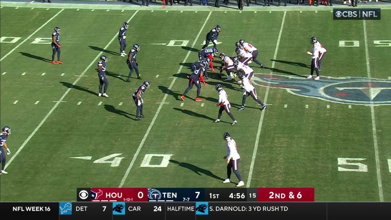 Houston Texans quarterback Jeff Driskel rockets to the edge to convert on  third-and-1