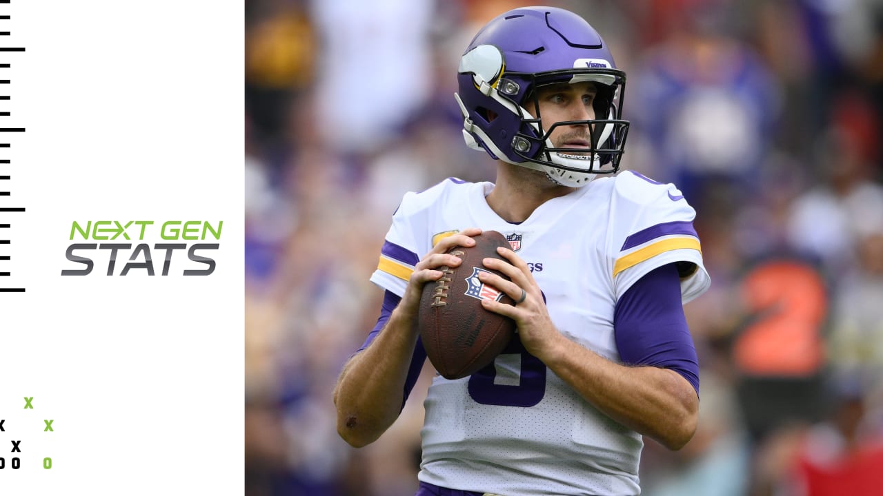 Next Gen Stats Minnesota Vikings quarterback Kirk Cousins