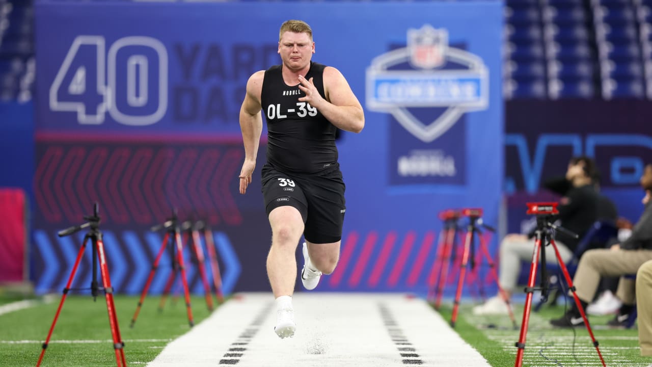 Center John Michael Schmitz runs official 5.35-second 40-yard dash at 2023  combine