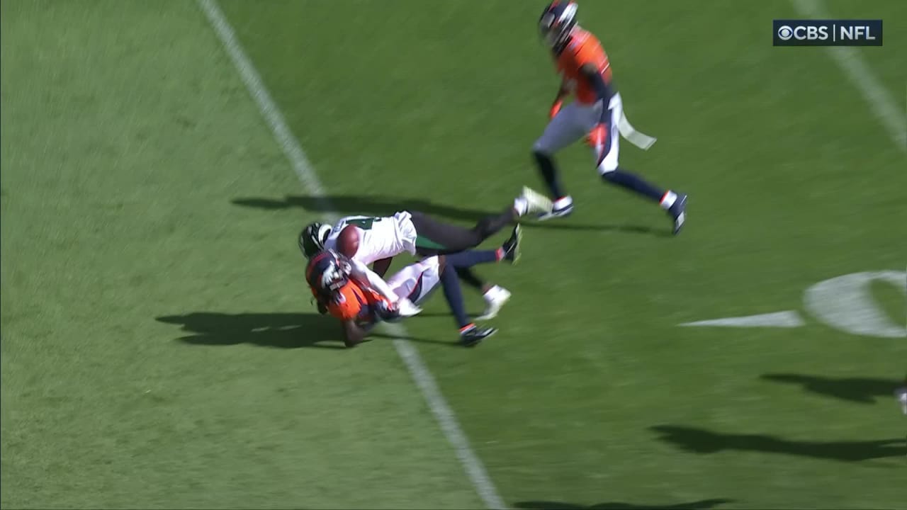 New York Jets cornerback D.J. Reed makes strong tackle to break up pass ...