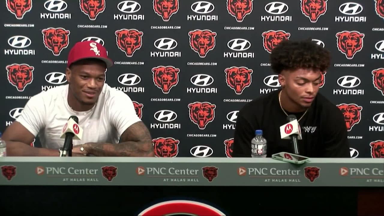 Chicago Bears quarterback Justin Fields, Bears wide receiver DJ Moore  discuss Bears' 'ultimate goal' of winning Super Bowl