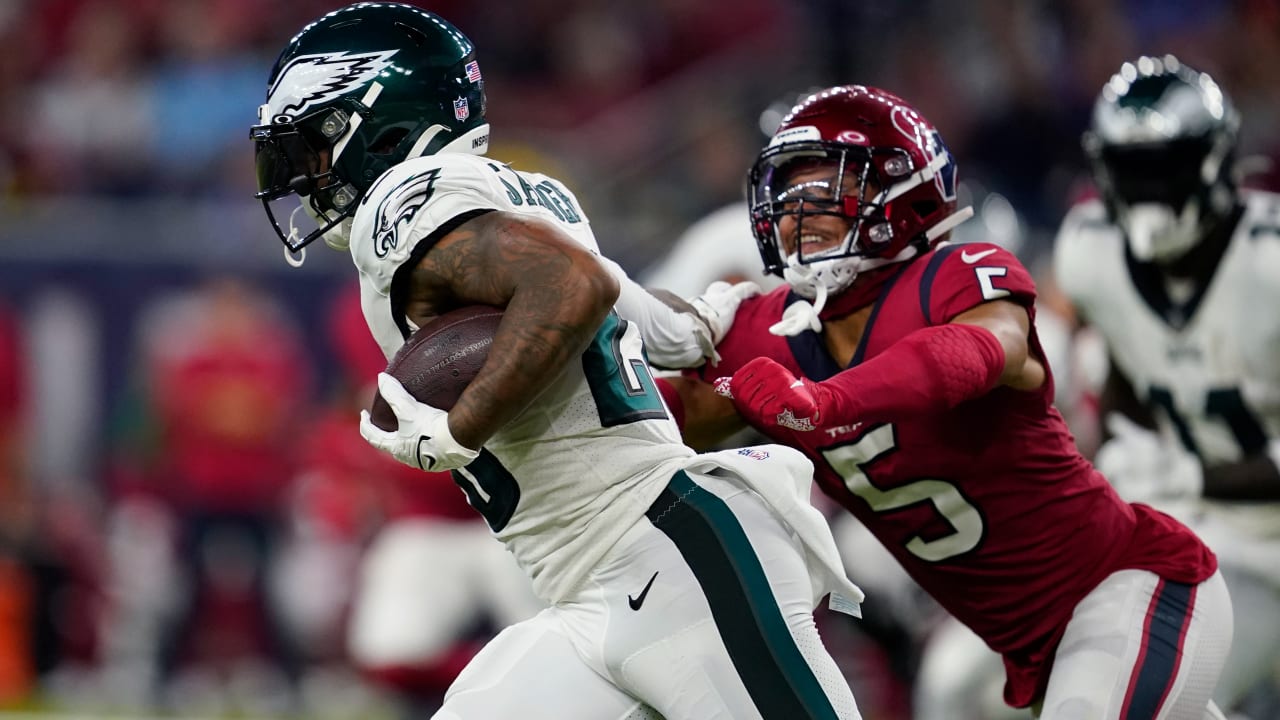 Houston Texans defensive back Derek Stingley Jr. (24) looks to defend  during an NFL Football game against the Philadelphia Eagles on Thursday,  November 3, 2022, in Houston. (AP Photo/Matt Patterson Stock Photo - Alamy