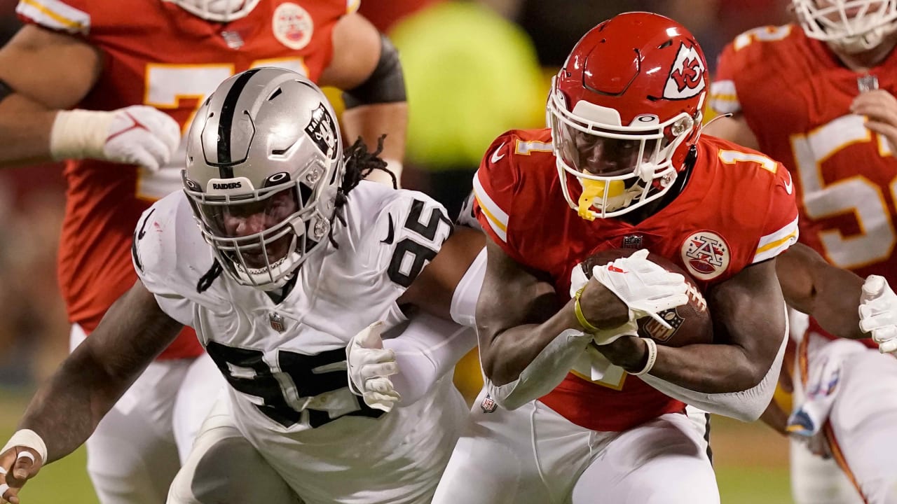 Kansas City Chiefs running back Jerick McKinnon (1) celebrates