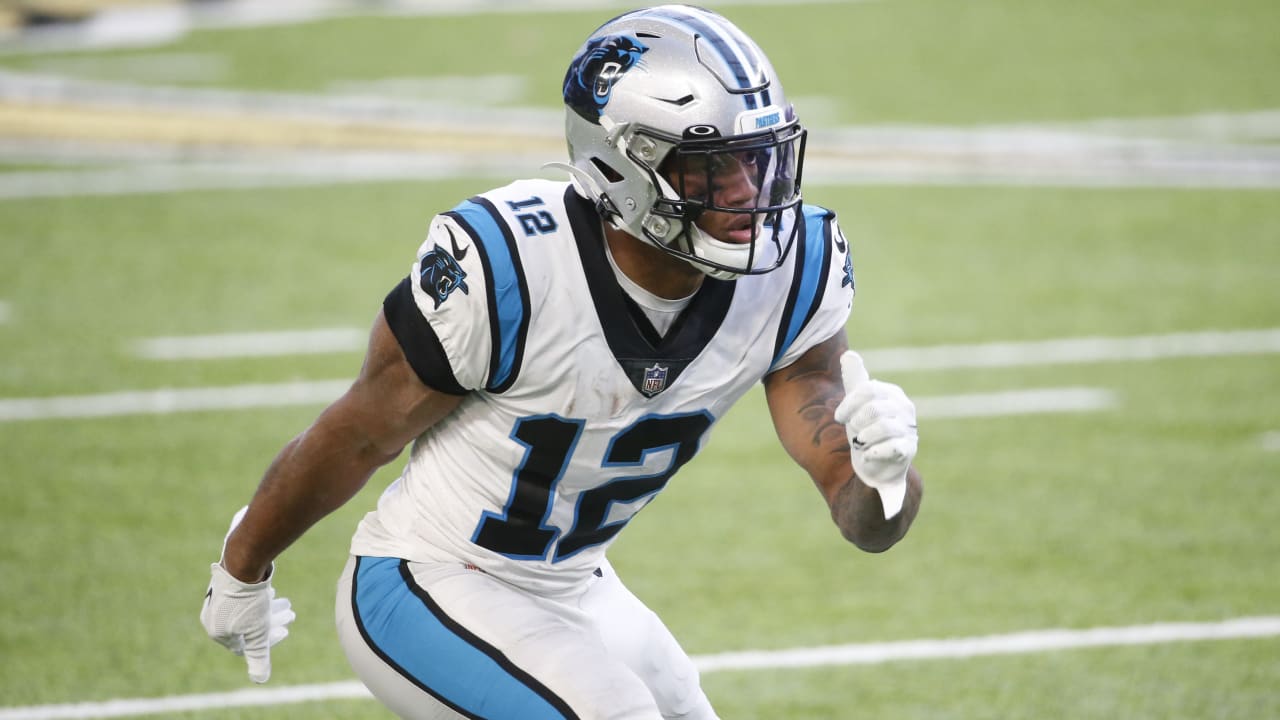 Carolina Panthers wide receiver D.J. Moore warms up before an NFL football  game between the Green Bay Packers and Carolina Panthers Monday, Nov. 11,  2019, in Green Bay, Wis. (AP Photo/Matt Ludtke