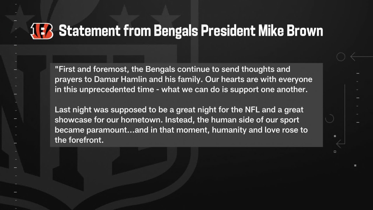 Statement from Bengals Owner Mike Brown Responding to Update on Damar Hamlin