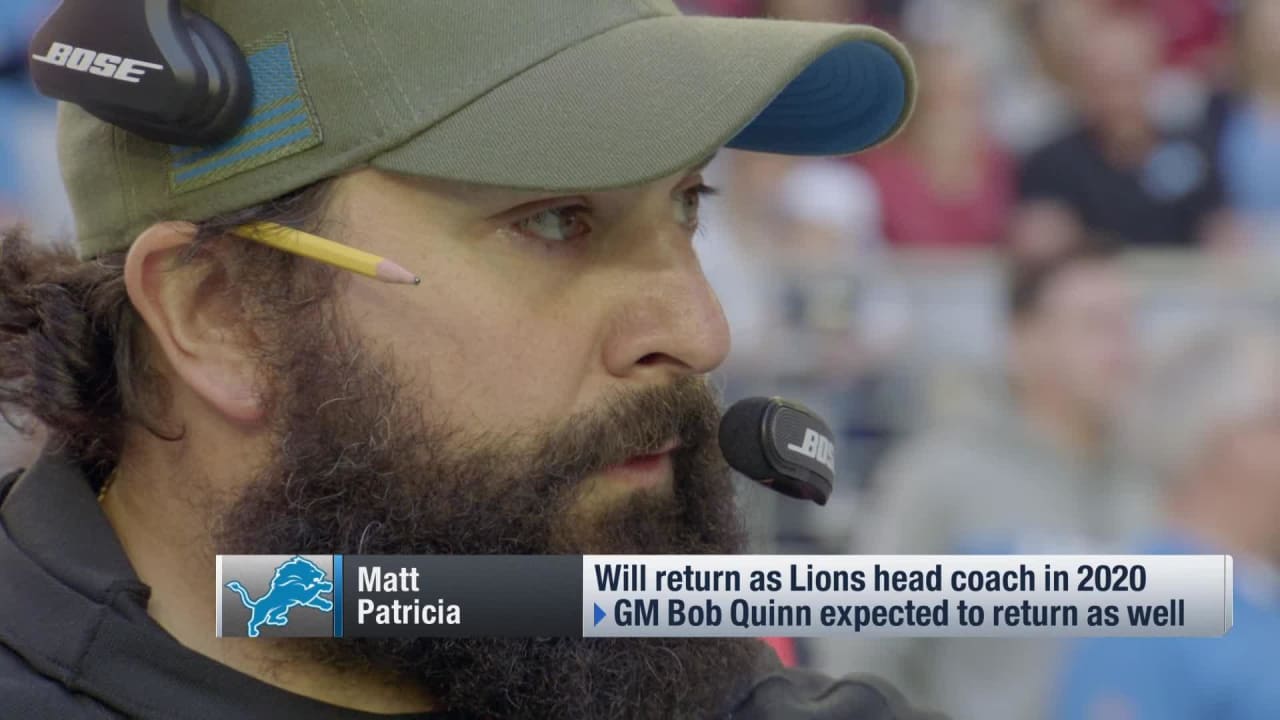 Matt Patricia will return as Lions head coach for 2020