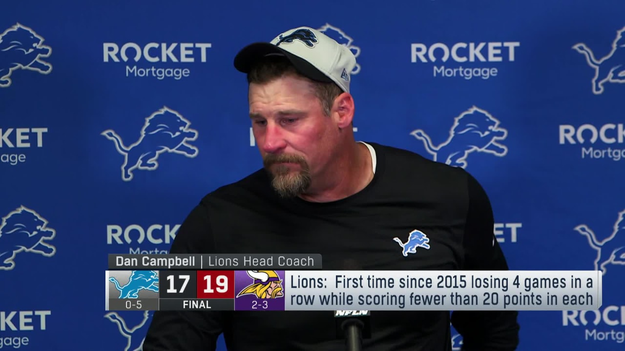 Watch speech from Lions head coach Dan Campbell after win over the Giants  (video