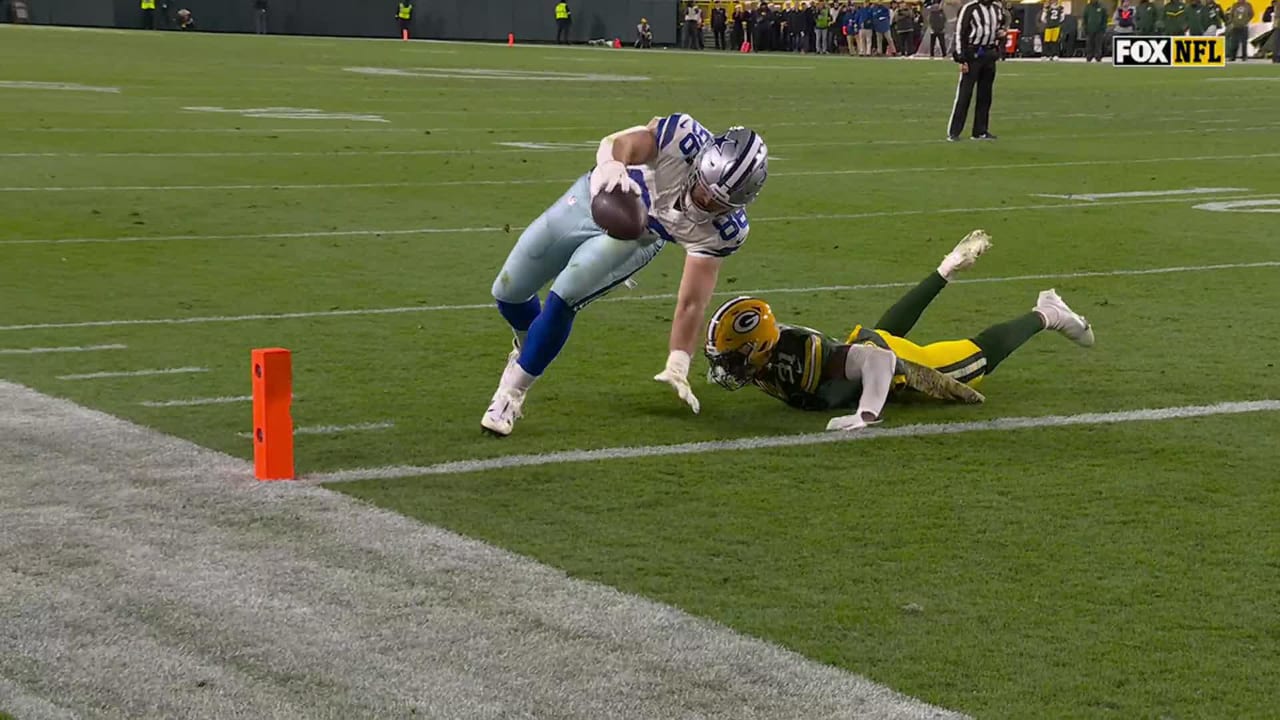 Dalton Schultz Dallas Cowboys Unsigned Makes Touchdown Catch Photograph