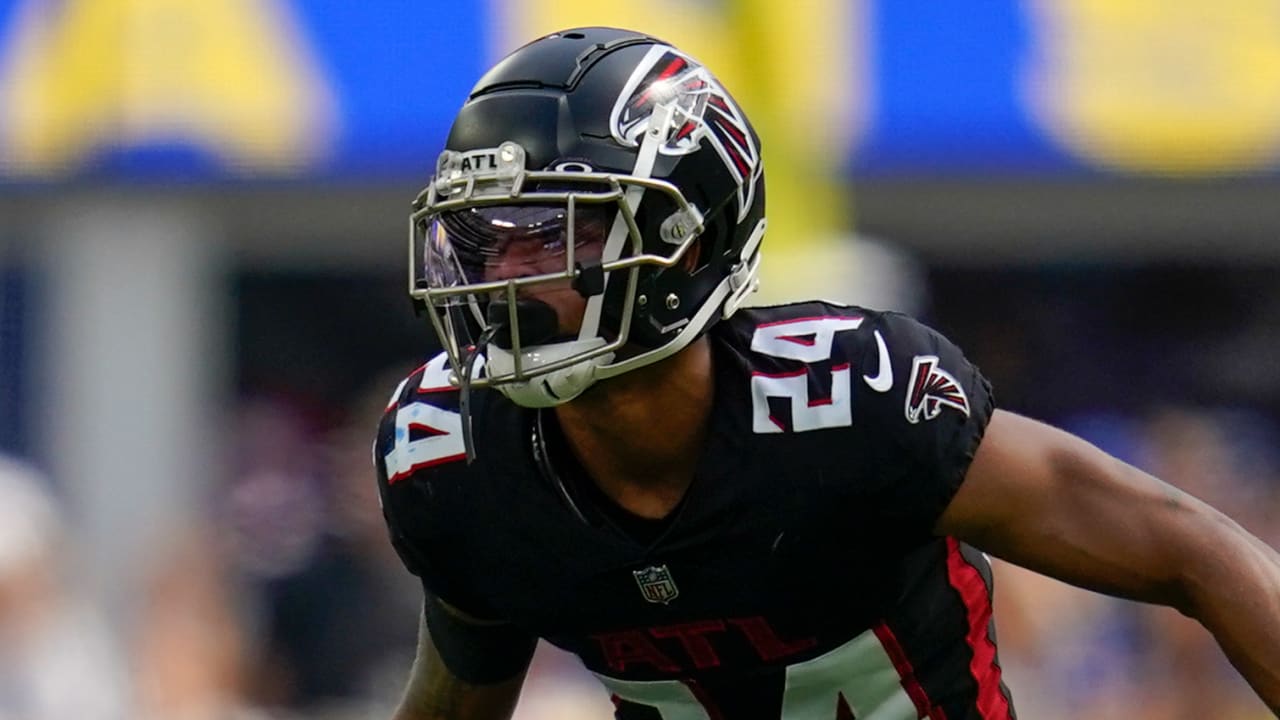 Atlanta Falcons cornerback A.J. Terrell (24) leaves the field