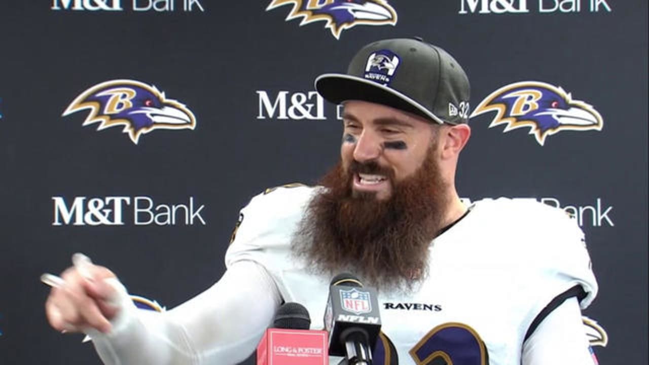 Eric Weddle dances his way up to the postgame podium