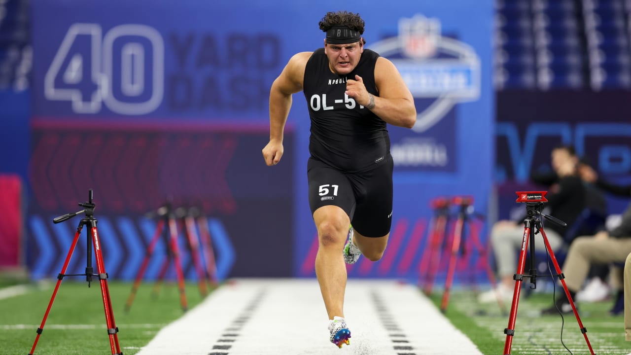 Center Luke Wypler runs official 5.14-second 40-yard dash at 2023 NFL ...