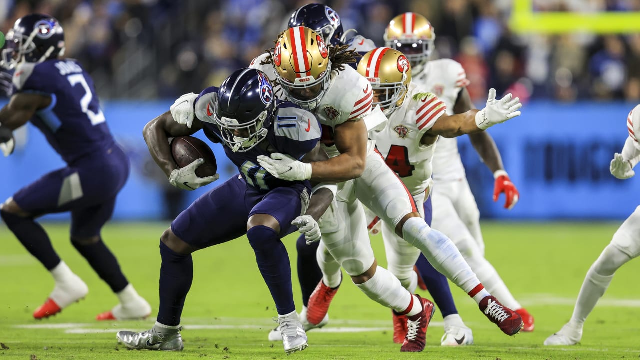 San Francisco 49ers linebacker Fred Warner submits tackle-of-the