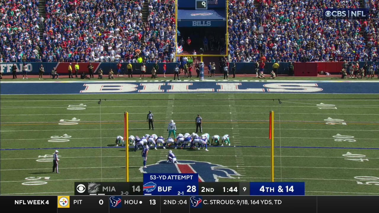 Buffalo Bills kicker Tyler Bass' 56-yard FG has a LOT of room to spare