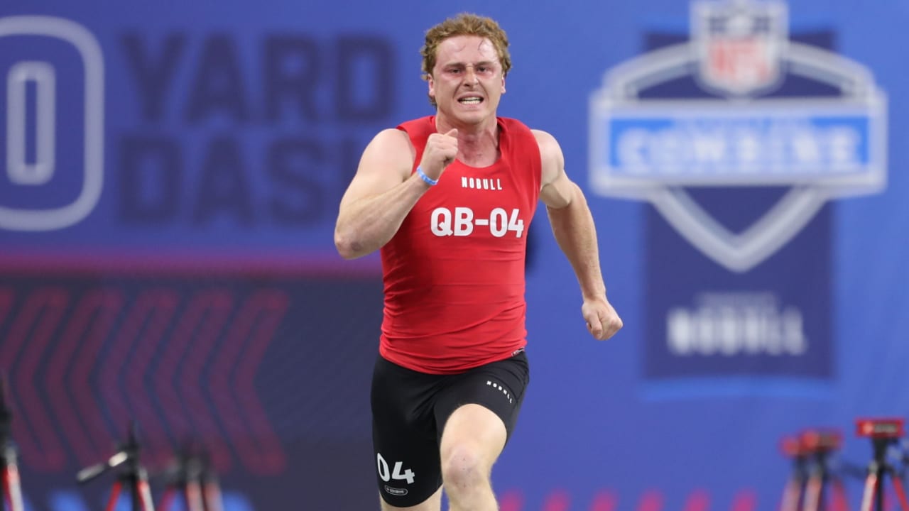 Quarterback Max Duggan runs official 4.52-second 40-yard dash at 2023  combine