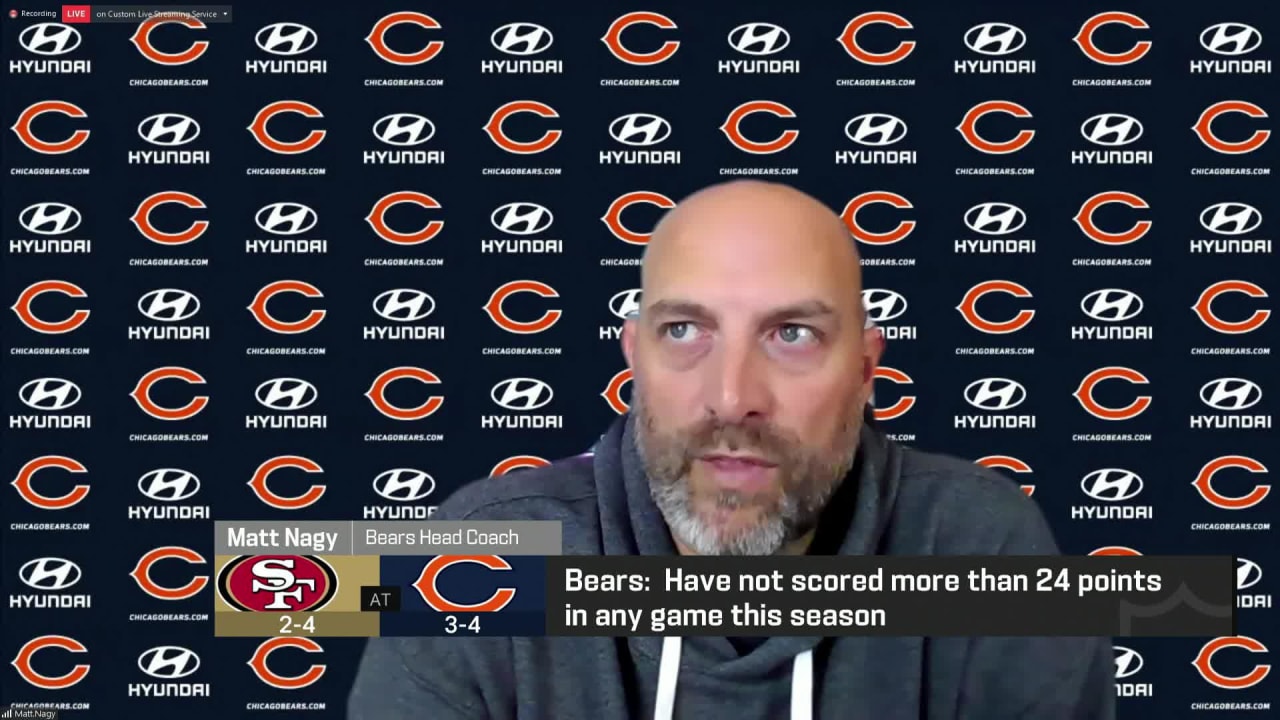 Chicago Bears head coach Matt Nagy: 'We know we can be a lot better'