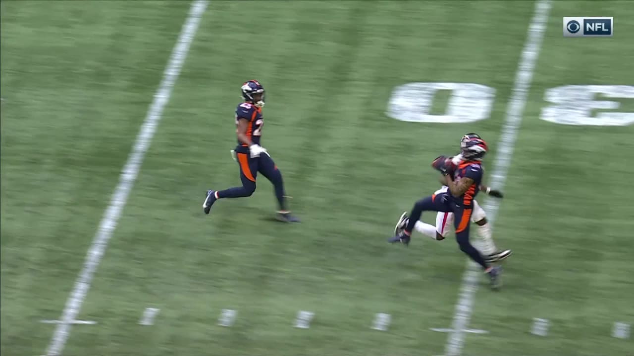 Denver Broncos safety Justin Simmons intercepts Atlanta Falcons ...