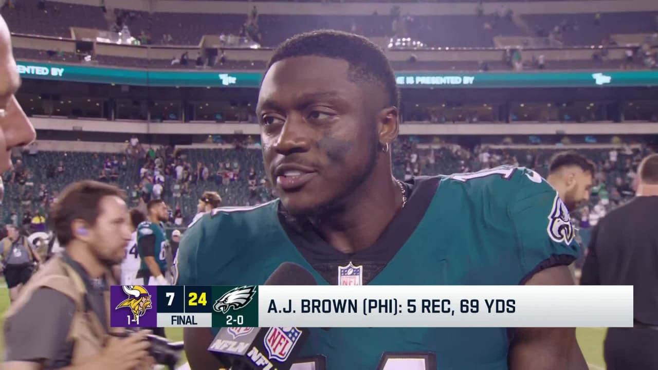 Philadelphia Eagles wide receiver A.J. Brown on Week 2 win vs