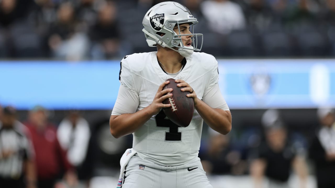 LOOK: Raiders QB Aidan O'Connell's passing chart vs. Chargers