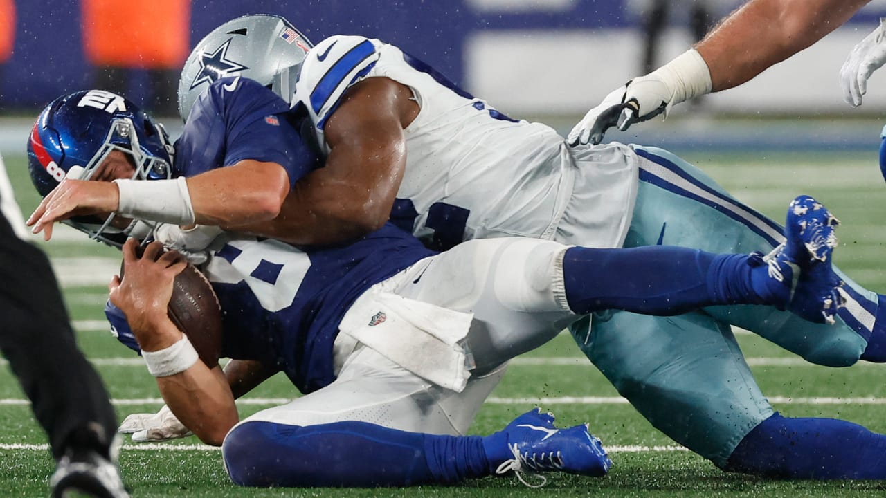 Dallas Cowboys defensive lineman Osa Odighizuwa rains on the New York  Giants' parade for a sack on Giants quarterback Daniel Jones