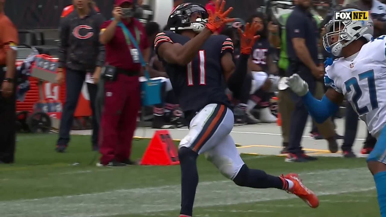 Chicago Bears wide receiver Darnell Mooney tracks quarterback Justin ...