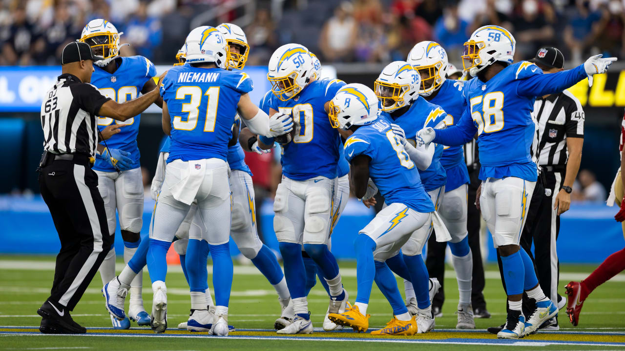 Los Angeles Chargers defensive tackle Cole Christiansen recovers ...