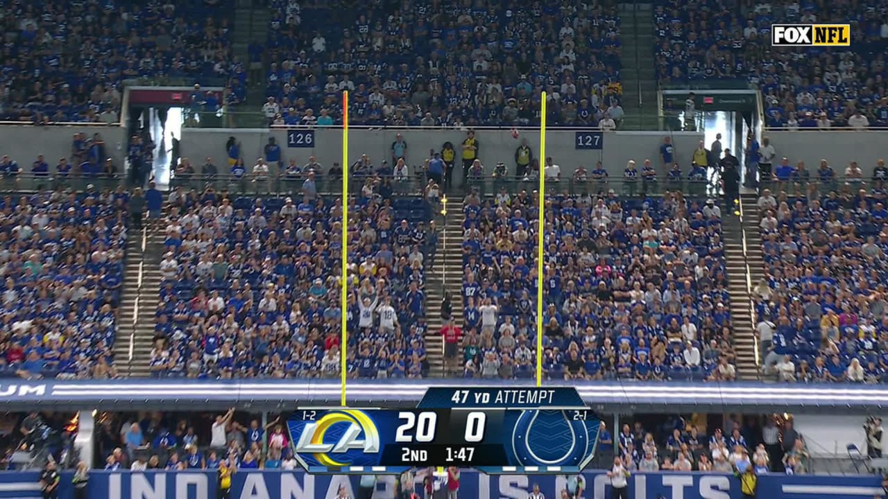 Doink! Los Angeles Rams kicker Matt Gay's PAT try is no good after