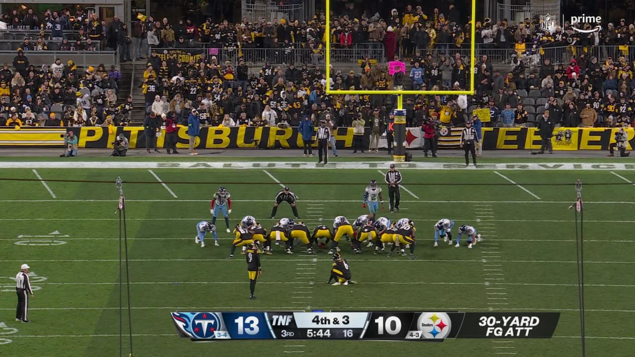 Pittsburgh Steelers Kicker Chris Boswell's 30-yard Field Goal Ties The ...