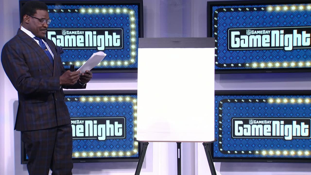 Kurt Warner and Steve Mariucci try to guess Michael Irvin's outrageous  drawings on 'NFL GameDay Game Night