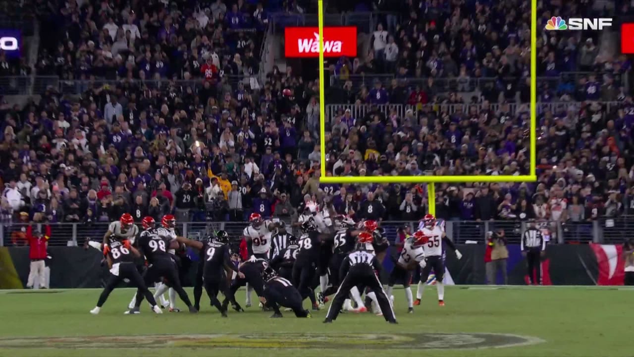 Justin Tucker made a game-winning 43-yard field goal against the Cincinnati  Bengals.