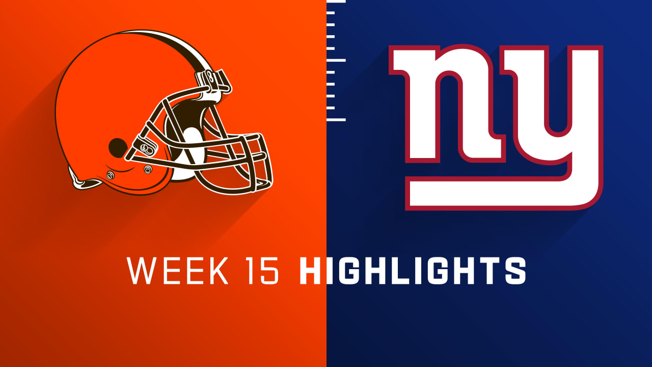NFL - Week 15. Cleveland Browns vs. New York Giants. Sunday Night Football.  
